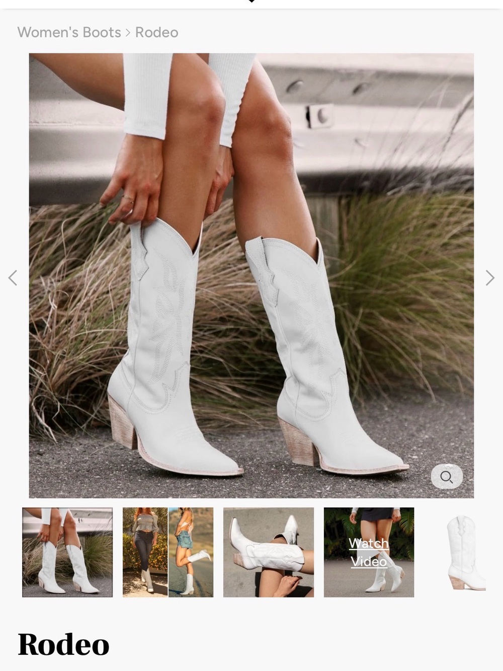 Thursday Boot Company White Western Knee-High Rodeo Boots
